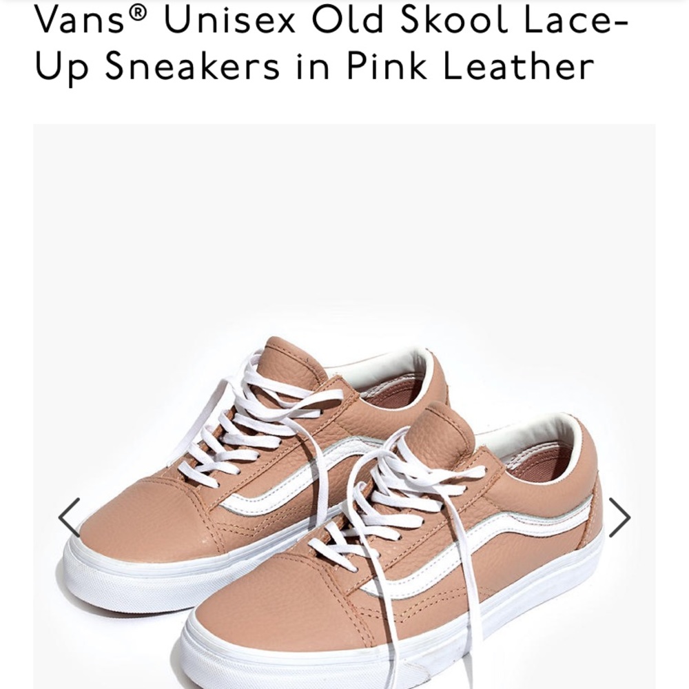 Vans Old Skool Lace Up Sneakers in Pink Leather